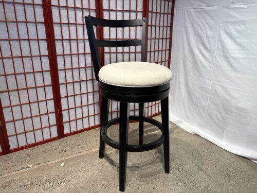 FLETCHER Black and White Swivel Bar Stool