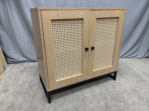 Blonde 2-Door Rattan Cabinet
