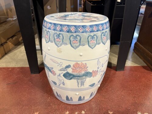 Chinese Lotus and Birds Porcelain Garden Stool
