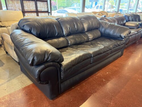 Black Plush Oversized 3-Seater Sofa