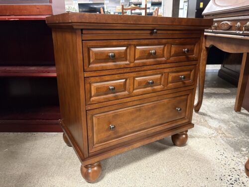 PIER 1 Ashworth Chestnut Brown Bedside Chest