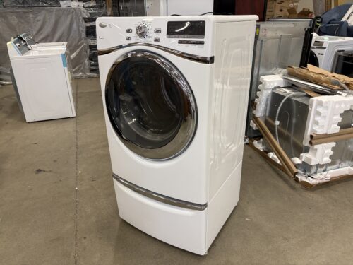 WHIRLPOOL Duet High Effeciency Dryer with Steam Cycle in White with Storage Pedestal Model #WGD95HEXW0