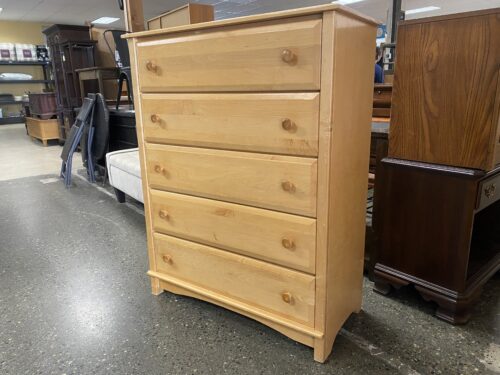 Pine Wooden 5-Drawer Tallboy Dresser