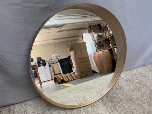 IKEA Stockholm Natural Modern Wood Round Mirror