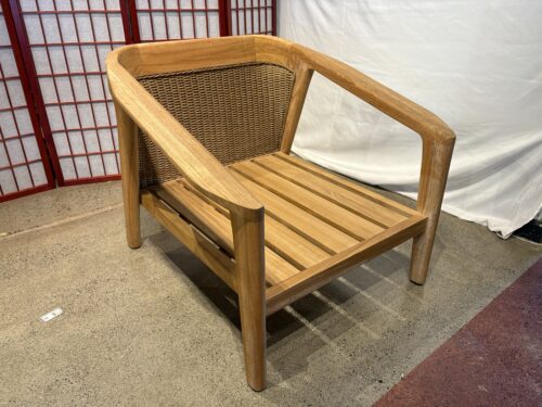 RESTORATION HARDWARE  Malta Solid Teak Lounge Chair