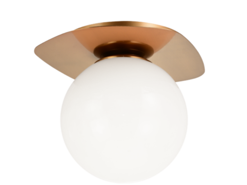 MATTEO Razz Contemporary Aged Gold Brass 6" Flush Light