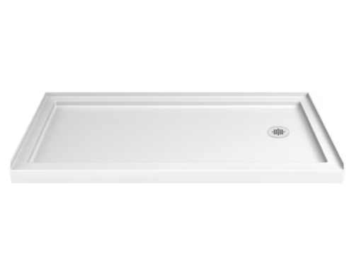 NEW! DREAMLINE SlimLine 42-in W x 60-in L Right White Single Threshold Rectangle Shower Pan Base with 2.75-in H Threshold