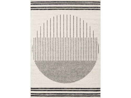 SURYA Pisa Collection 7x10 Cream & Black Area Rug
