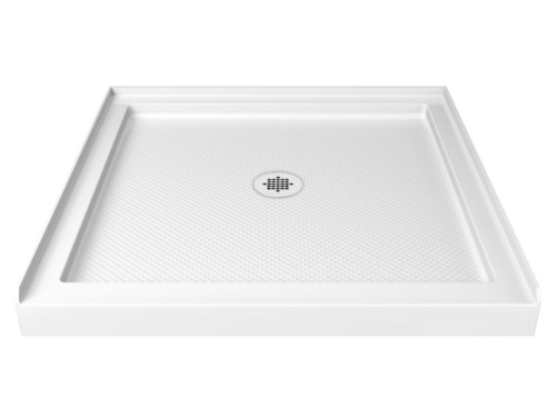 NEW! DREAMLINE SlimLine 36 in. x 36 in. Single Threshold Alcove Shower Pan Base in White with Center Drain