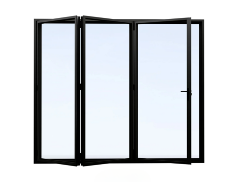NEW! Black 3 Panel Outswing Aluminium Folding Patio Door with Double Tempered Glass