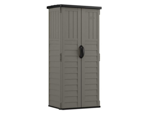 NEW! SUNCAST All-Weather Vertical Storage Shed in Stone Grey