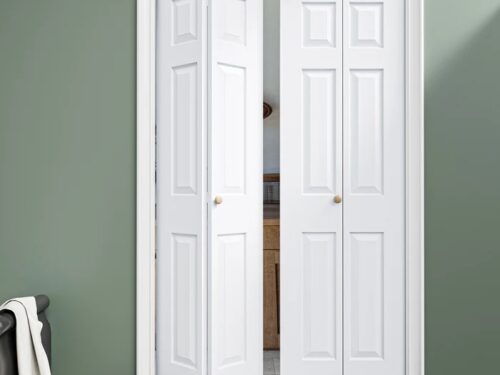 NEW! JELD WEN 48 in. x 80 in.  Textured Molded Composite Closet Bi-Fold Double Door