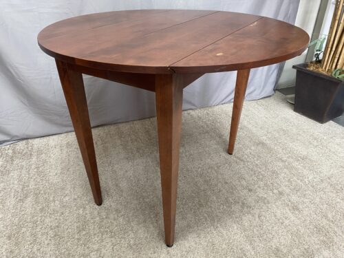 Round Drop Leaf Extendable Solid Wood Dining Table