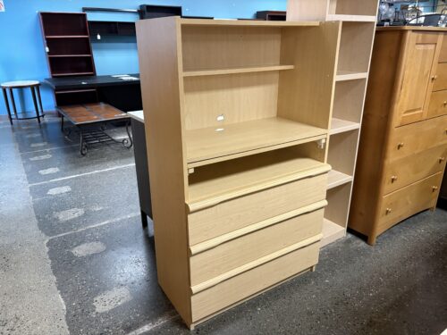 BELLINI Blonde 3-Drawer Wall Shelf w/ Pull Out Tray