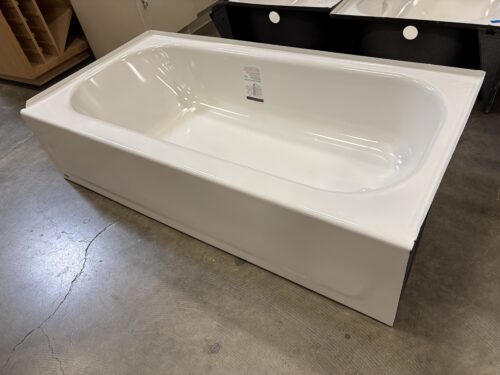 BOOTZ White Enameled Steel Bathtub with Right Side Drain