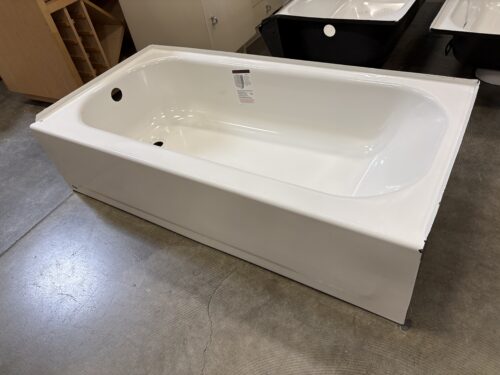 BOOTZ White Enameled Steel Bathtub with Left Side Drain