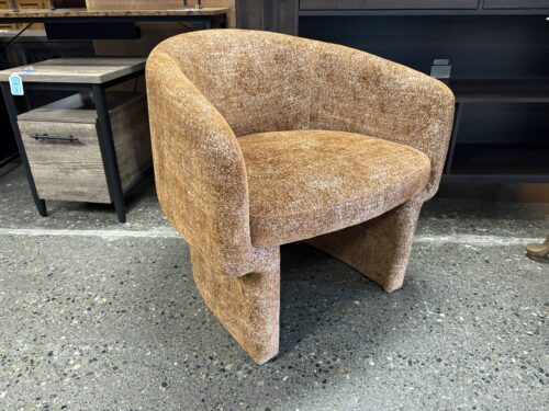 SOFACOMPANY Rust Fabric Barrel Back Accent Chair