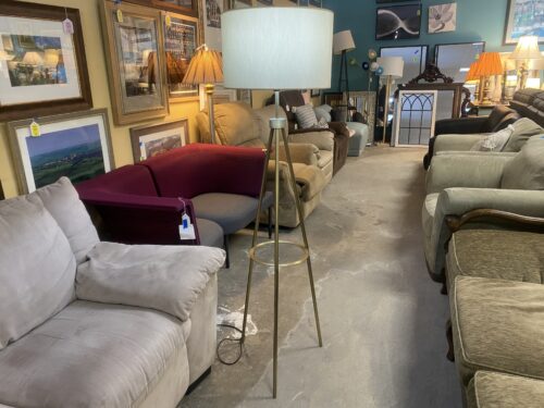 Brass Ring Tripod Floor Lamp