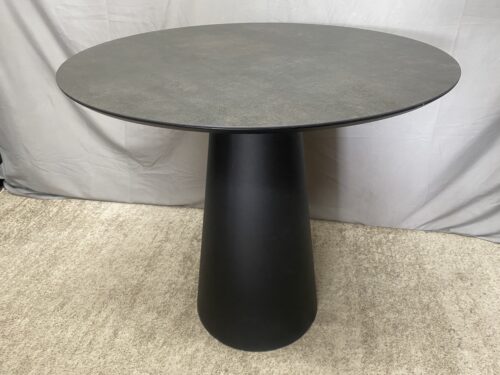 Small Black & Grey Metal Pedestal Dining Table