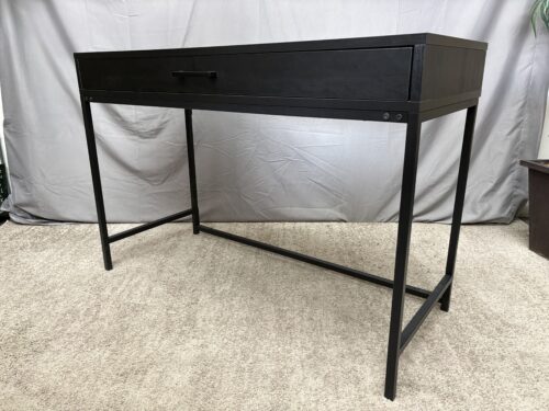 Black Industrial Single Drawer Writing Desk