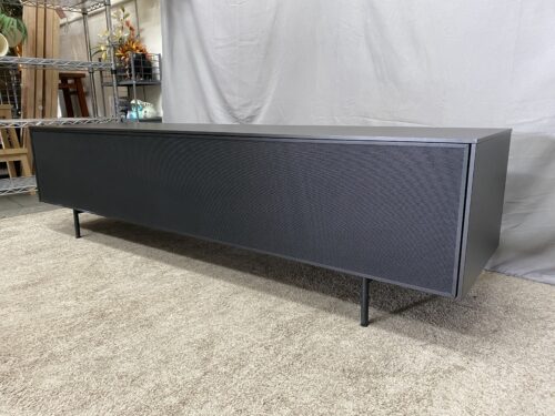 Black Modern Metal Drop Door Low Credenza