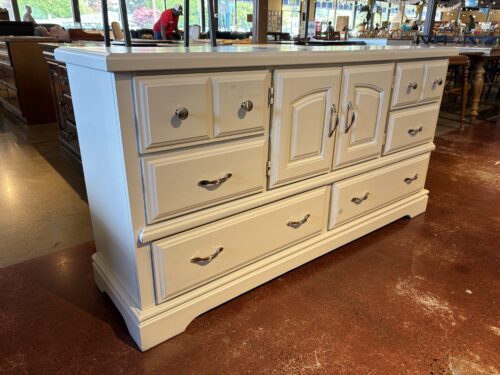 PALISSER Country Style White 6-Drawer Dresser