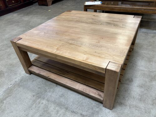 BASSETT Bench Made Solid Maple 2 Tier Coffee Table with Natural Finish