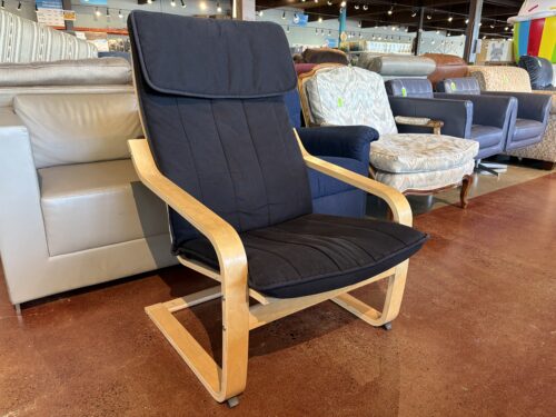 IKEA Poang Birch and Black High Back Chair