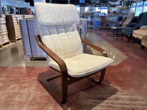 IKEA Poang White and Brown High Back Chair