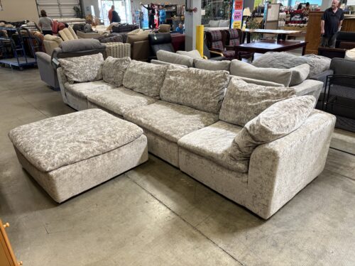 JOYBIRD Bryant Modular 4 Piece Sofa in Prime Stone with Ottoman
