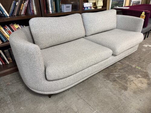 SOFACOMPANY Sandy Grey Fabric Curved Arm Sofa