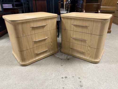 RESTORATION HARDWARE Baron Light Oak 3-Drawer Closed Nightstand (Set of 2)
