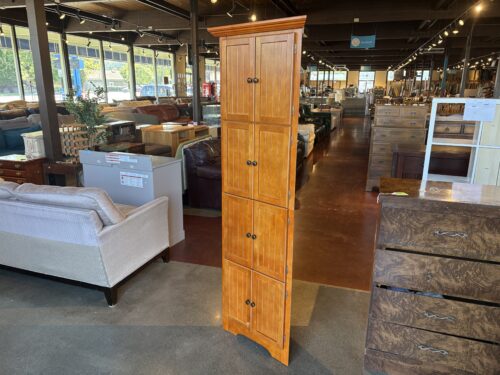 72.5" Tall Freestanding Corner Storage Cabinet with 8 Doors in Oak