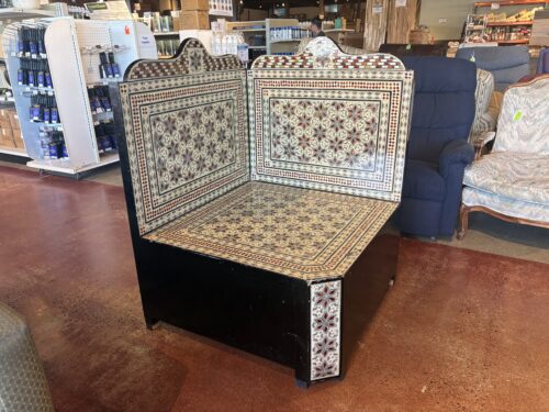 Moroccan Style Corner Chair with Mother of Pearl Inlay