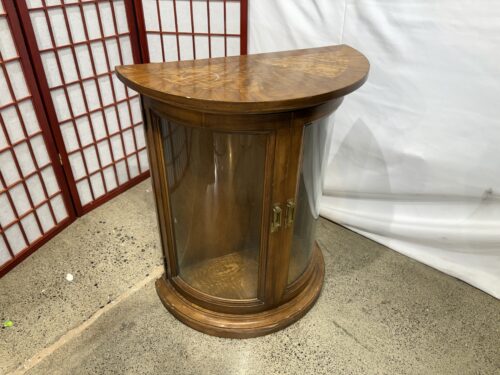 Vintage Curved Front Small Curio Cabinet