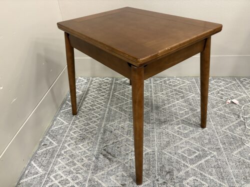 MCM Inspired Walnut Finish Flip Top Dining Room Table with Internal Storage