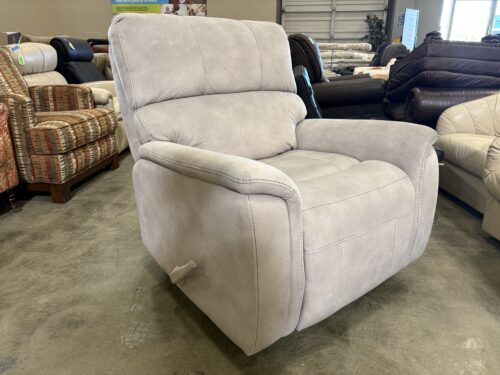 Silvery Grey Microplush Manual Recliner