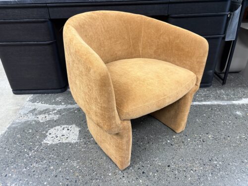 SOFACOMPANY Orange Upholstered Barrel Back Accent Chair
