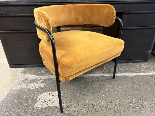 SOFACOMPANY Burnt Orange Modern Barrel Back Accent Chair