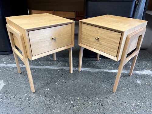 Blonde Single Drawer Modern Elevated Nightstand (Set of 2)
