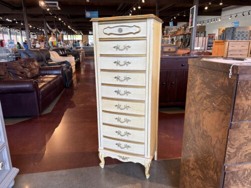 French Provincial Lingerie Chest in Cream and Gold