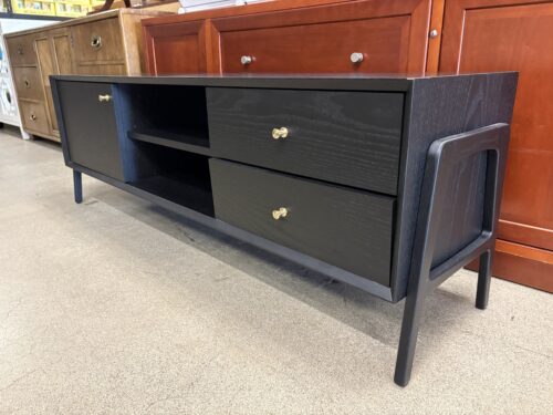 Black Modern Elevated TV Stand