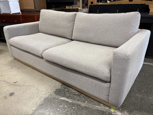 SOFACOMPANY Pebble Grey Fabric Modern Track Arm Sofa