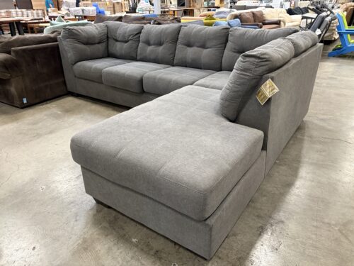 Contemporary Charcoal Grey L-Shape Sectional