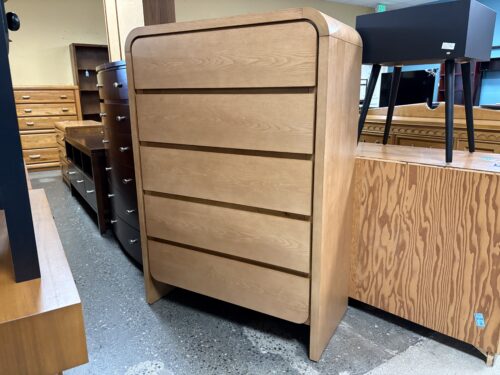 JAG'S FURNITURE Elora 5-Drawer Ash & Mahogany Wood Dresser