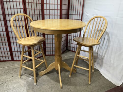 COASTER Bar Height Table and Swivel Chairs