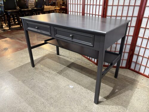Charcoal Black Two Drawer Writing Desk with Lower Shelf