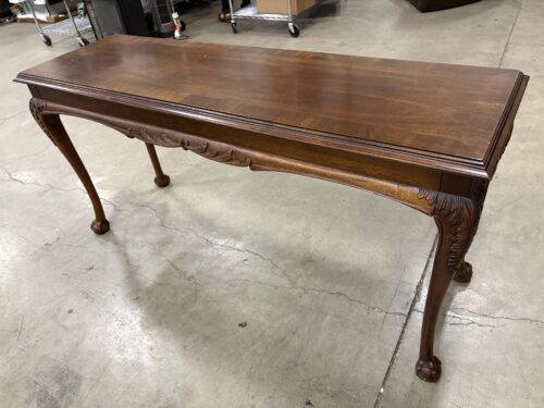 LANE French Provincial Style Console Table with Claw Feet and Carved Details