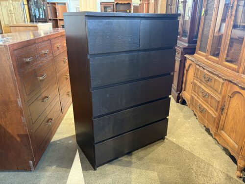 Modern Minimalist Black 6-Drawer Dresser
