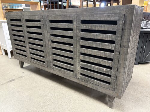 Rustic Grey Slatted Door Sideboard